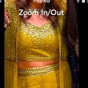 3 pc Indian jacket, crop top and pant outfit